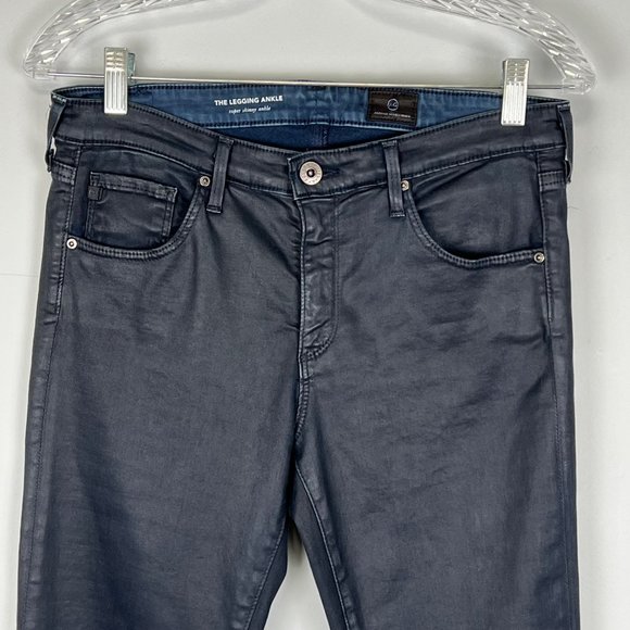 AG Adriano Goldschmied Legging Ankle Skinny Jeans Blue Leatherette size 29 - Picture 5 of 14
